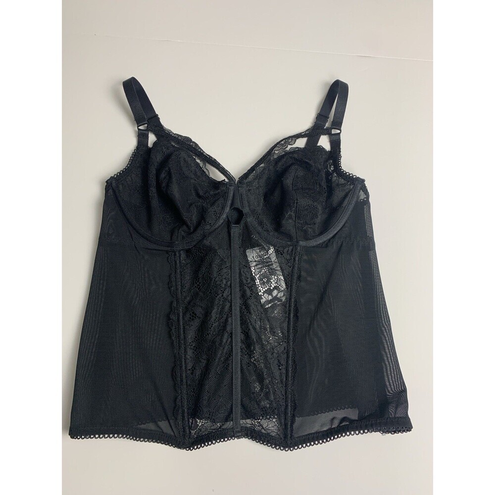 Torrid Strappy Underwire Bustier - Lace Black Size 00 M/L 10 NWT